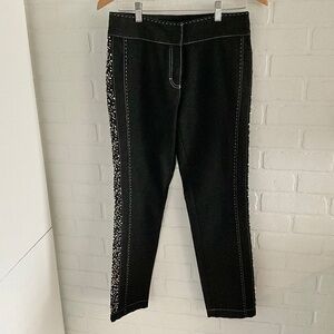 NWOT Escada Y2K Women’s Denim Jeans Blokecore Black Beaded Pockets 8